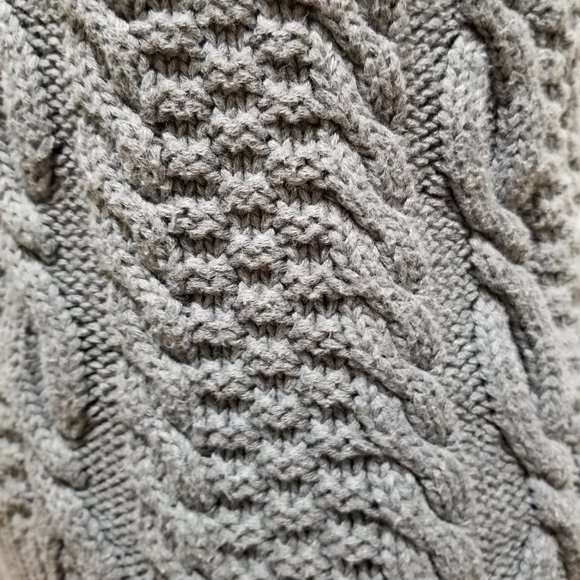 Moda International sweater Large chunky pullover v-neck cable knit cotton VS - Picture 8 of 10